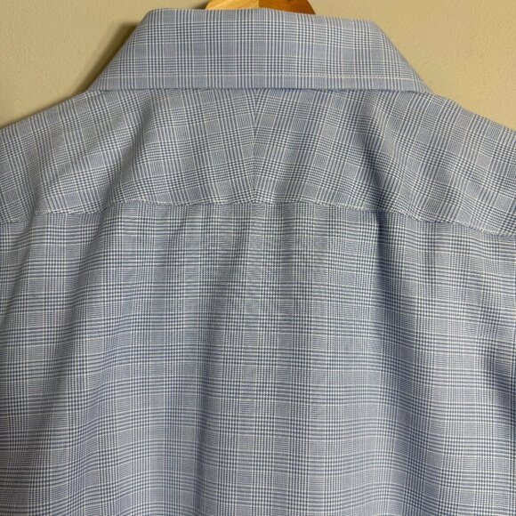 Brooks Brothers Plaid Non Iron Button Up Dress Shirt Men's 17 36 Blue Career - Picture 11 of 13